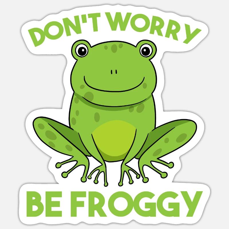 Grenouille - Sticker taille S (10 x 10 cm) - blanc mat