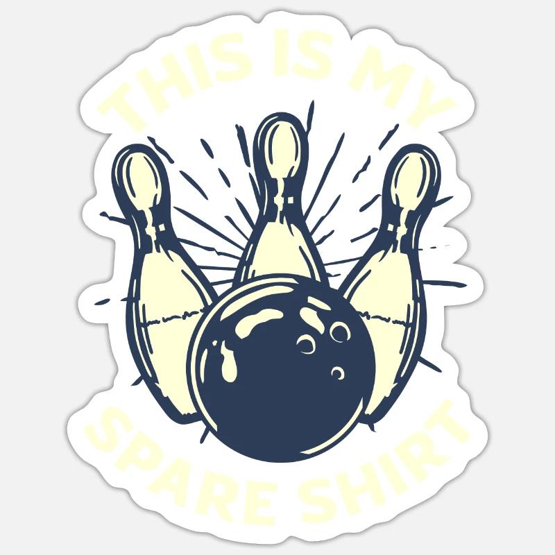 Bowling Funny Bowling Bowler Gave - Sticker størrelse S (10 x 10 cm) - mat hvid