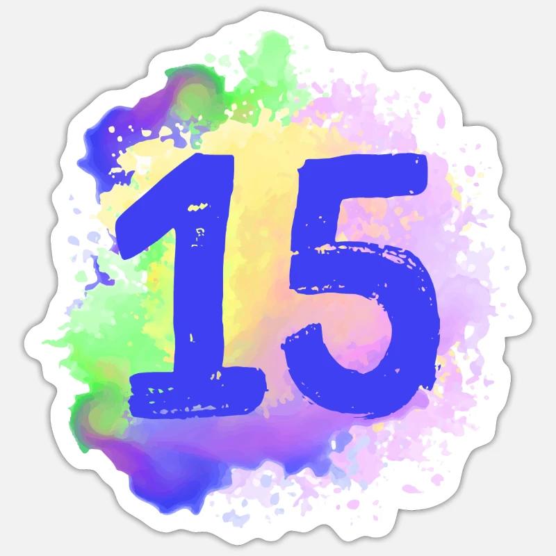 15 Nombre d’objets blob - Sticker taille S (10 x 10 cm) - blanc mat
