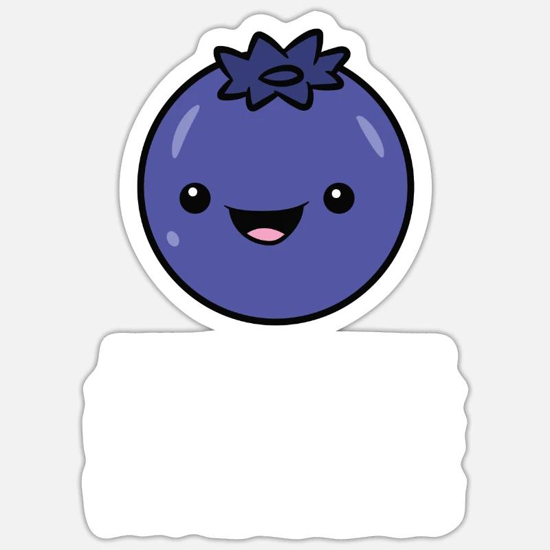 Nur ein Mädchen, das Blaubeeren liebt - Sticker Größe S (10 x 10 cm) - Mattweiß
