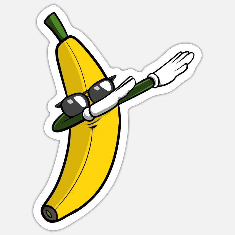 Banane Dabbing Dab Danse - Sticker taille S (10 x 10 cm) - blanc mat