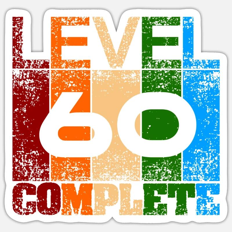 Finally I'm 60 - Sticker size S (10 x 10 cm) - white matte