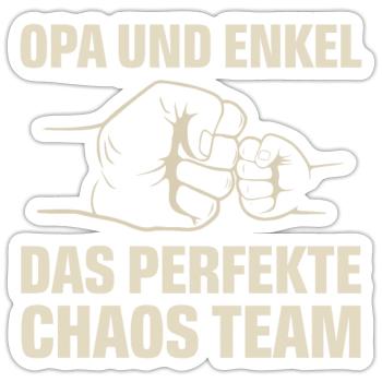 Opa Enkel Chaos Team - Sticker Größe S (10 x 10 cm) - Mattweiß - Vorne