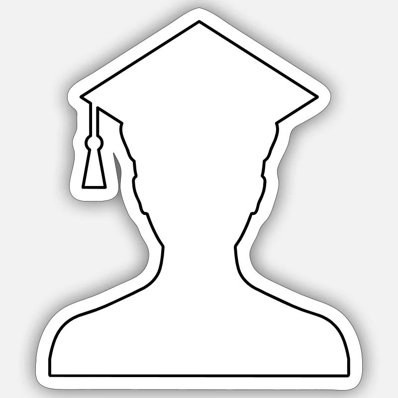 Étudiant - Sticker taille S (10 x 10 cm) - blanc mat