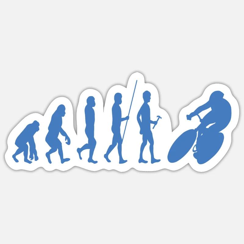 Rennrad Evolution - Sticker Größe S (10 x 10 cm) - Mattweiß