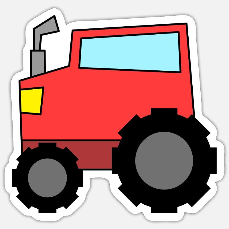 Traktor - Sticker Größe S (10 x 10 cm) - Mattweiß