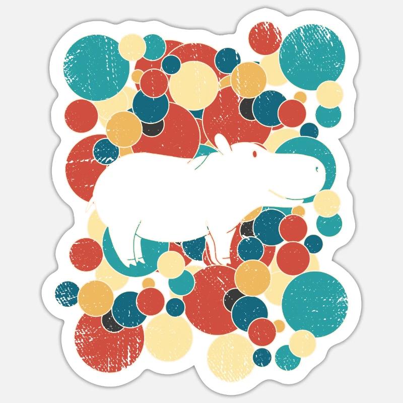 Nilpferd Flußpferd Sticker Größe S (10 x 10 cm)