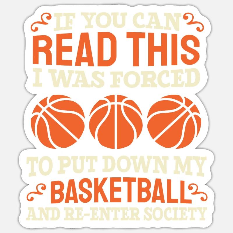 Basketteur de basket-ball - Sticker taille S (10 x 10 cm) - blanc mat