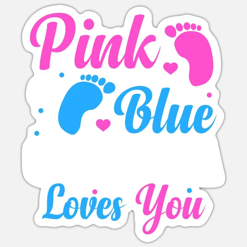 Rosa Oder Blauer Opa Liebt Dich Geschlecht Sticker Größe S (10 x 10 cm)