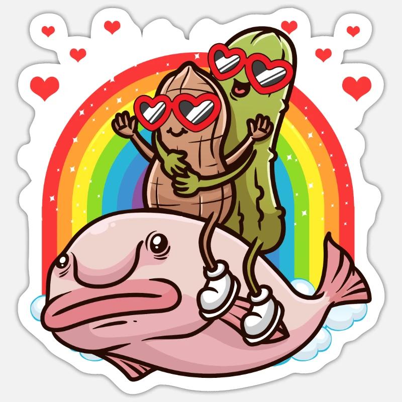 Cornichon d’arachide et de concombre Blobfish Sticker taille S (10 x 10 cm)