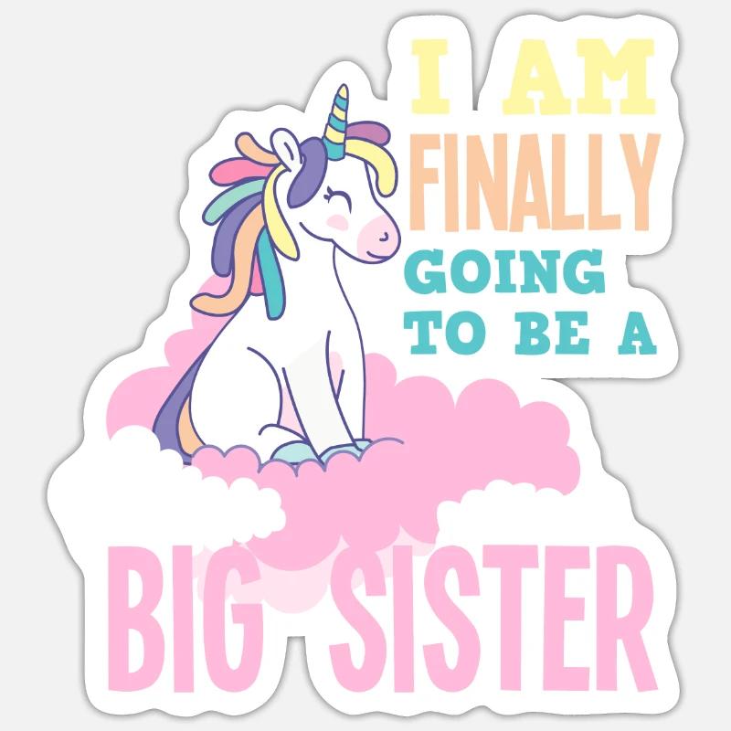 Ich Werde Eine Große Schwester Einhorn Sticker Größe S (10 x 10 cm)