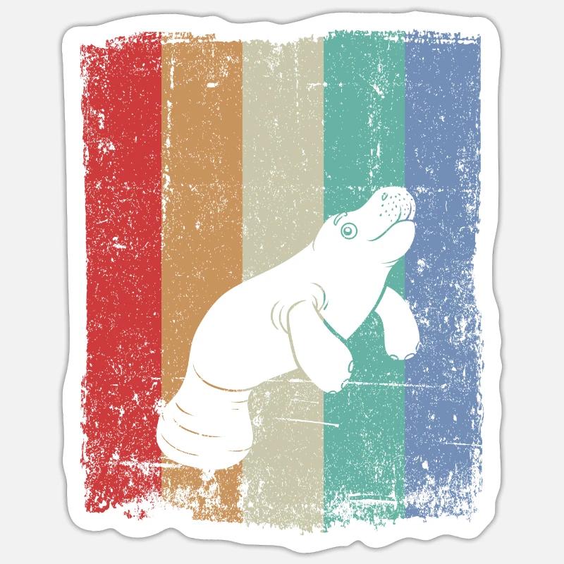 Manatees Funny Manatee - Sticker size S (10 x 10 cm) - white matte