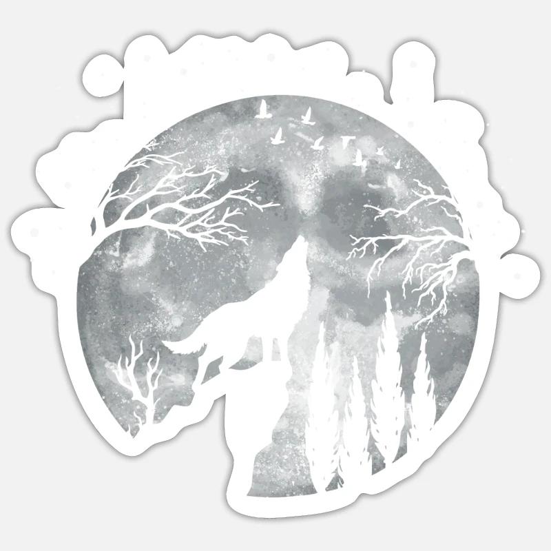 Wolf - Sticker size S (10 x 10 cm) - white matte