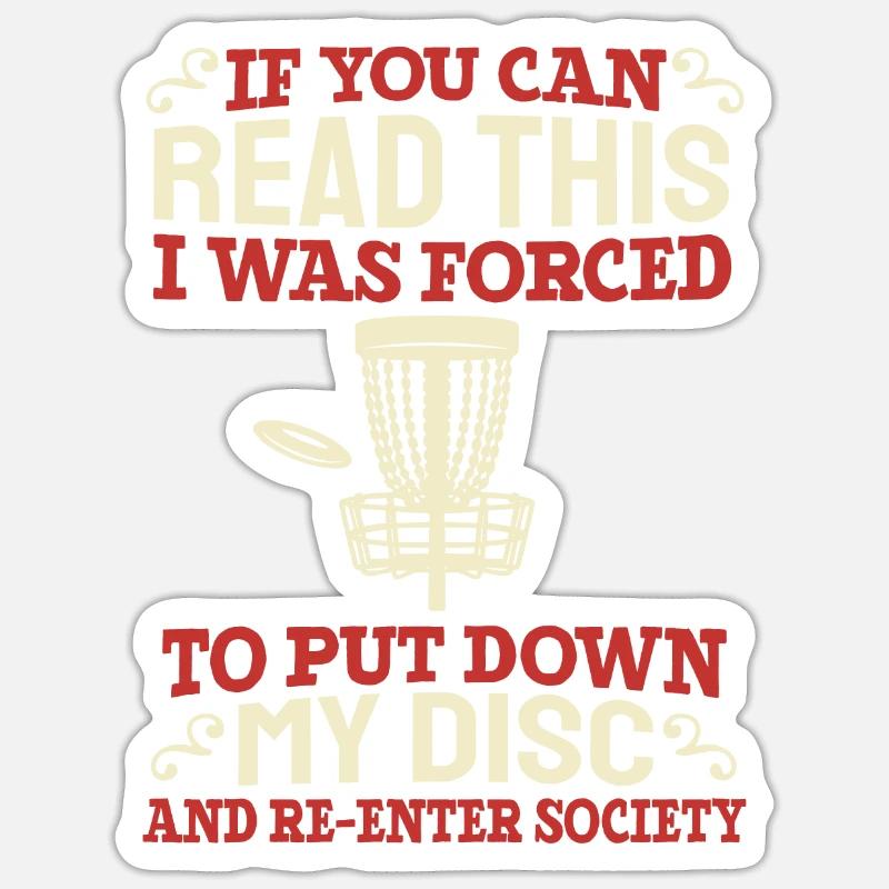 Frisbee Golf - Sticker Größe S (10 x 10 cm) - Mattweiß