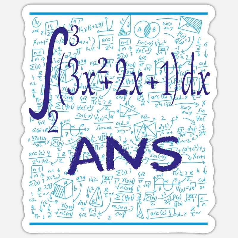 25e anniversaire 25 ans intégrale mathématique - Sticker taille S (10 x 10 cm) - blanc mat