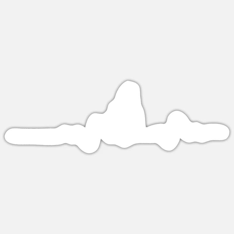Bicycle on ECG line - Sticker size S (10 x 10 cm) - white matte
