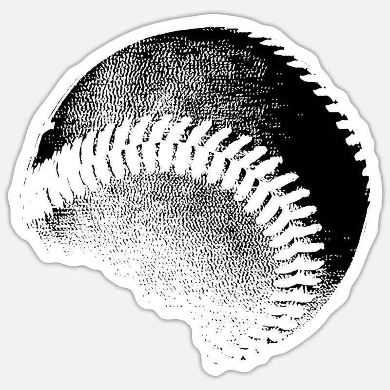 Baseball - Sticker Größe S (10 x 10 cm) - Mattweiß