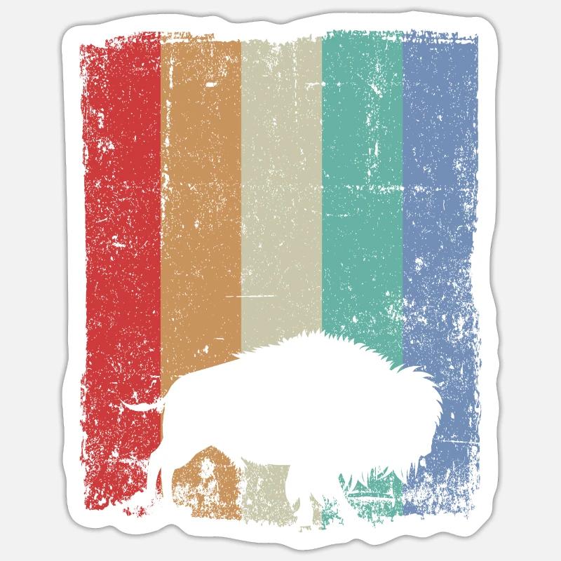 Bison Wisent - Sticker size S (10 x 10 cm) - white matte