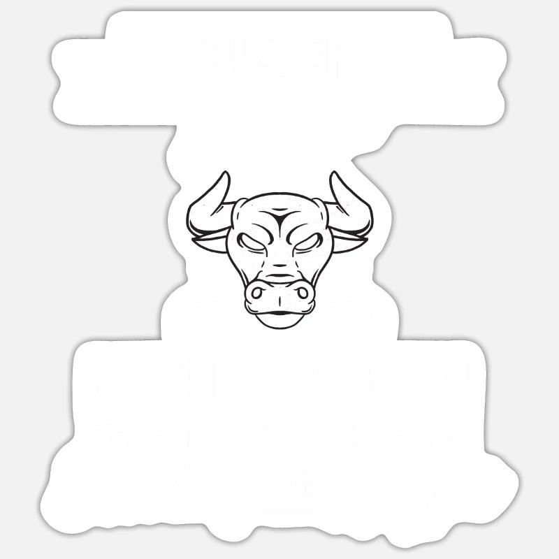 Sternzeichen Kaffee Stier - Sticker Größe S (10 x 10 cm) - Mattweiß