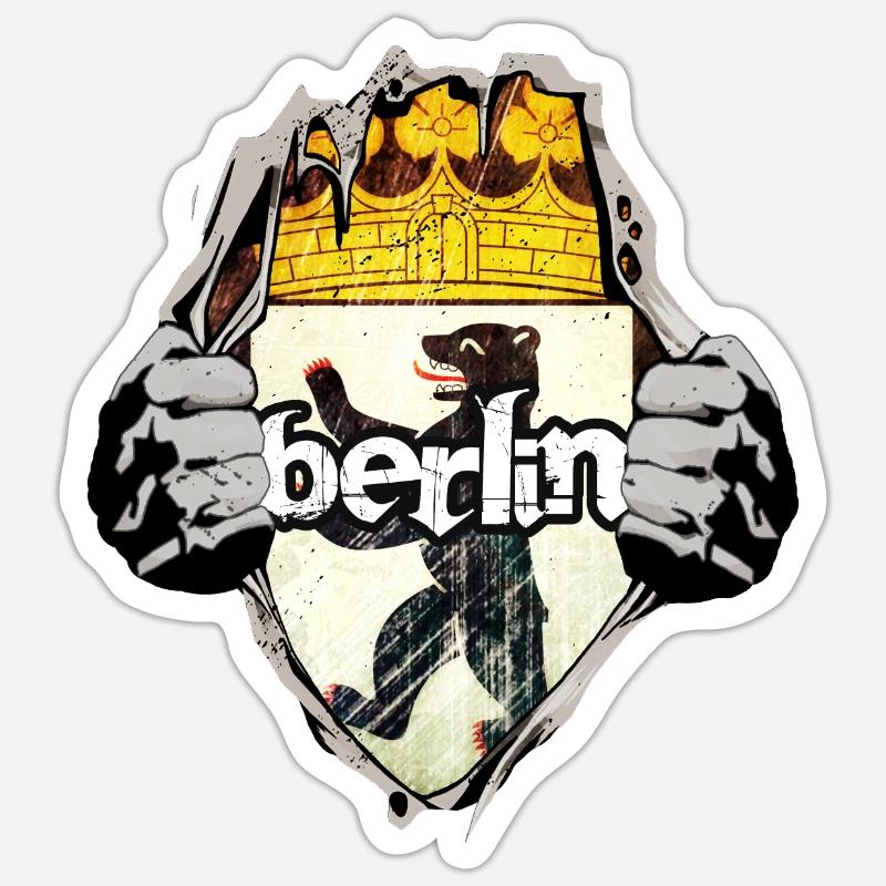 Berlin - Sticker taille S (10 x 10 cm) - blanc mat