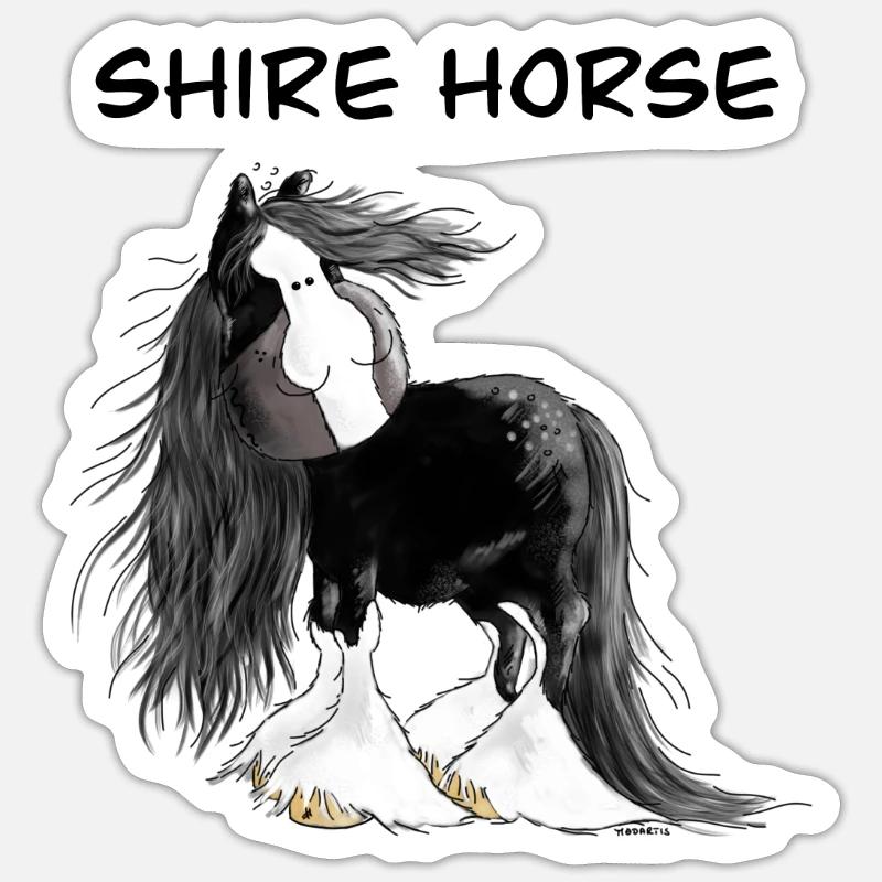 Cheval de comté I Cheval de sang froid - Sticker taille S (10 x 10 cm) - blanc mat