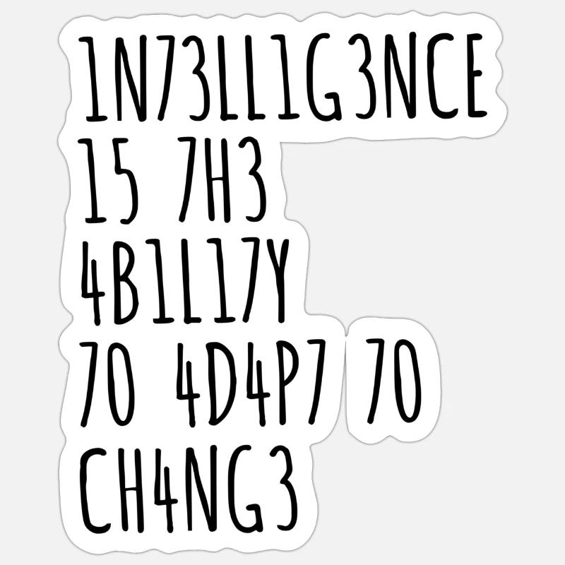 Intelligence drôle de dicton Sticker taille S (10 x 10 cm)
