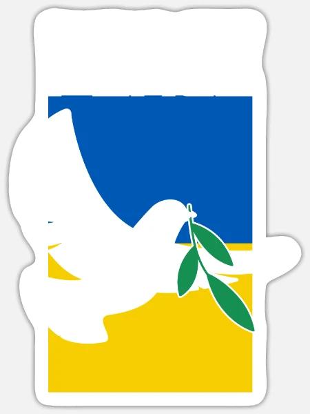 Ukraine Flagge Frieden Geschenkidee - Sticker Größe S (10 x 10 cm) - Mattweiß