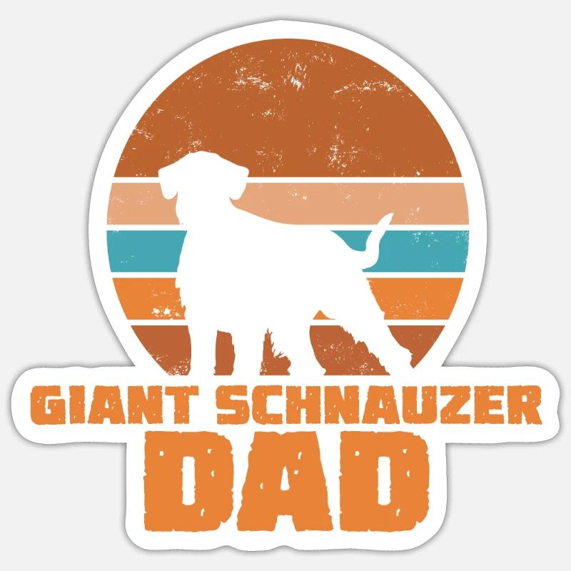 Schnauzer géant Papa Riesenschnauzer - Sticker taille S (10 x 10 cm) - blanc mat