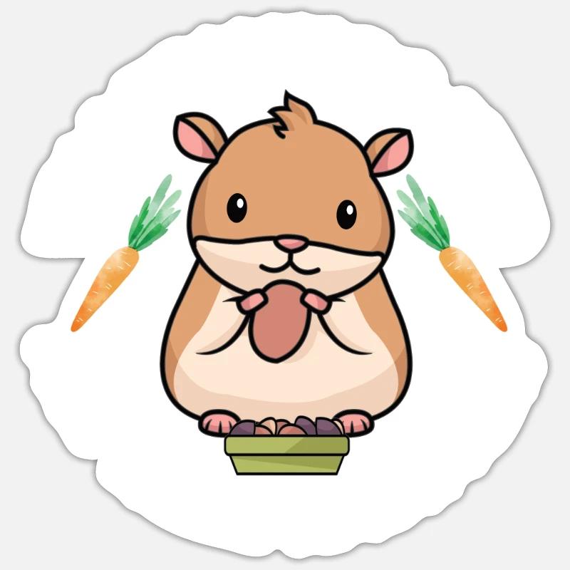 Hamster Fan Hamster Lover Hamsters - Sticker Größe S (10 x 10 cm) - Mattweiß