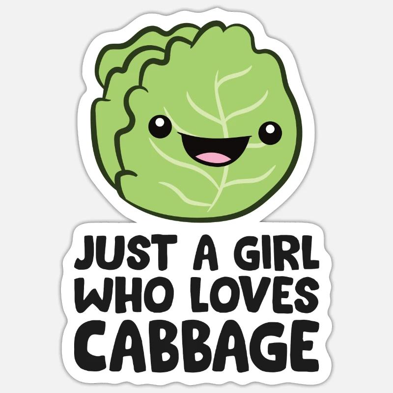 Nur ein Mädchen, das den Kohl liebt Sticker Größe S (10 x 10 cm)