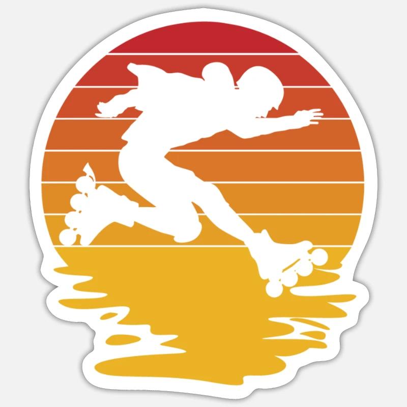 Patineur à roues alignées Patins à roues alignées Rollers Sticker taille S (10 x 10 cm)