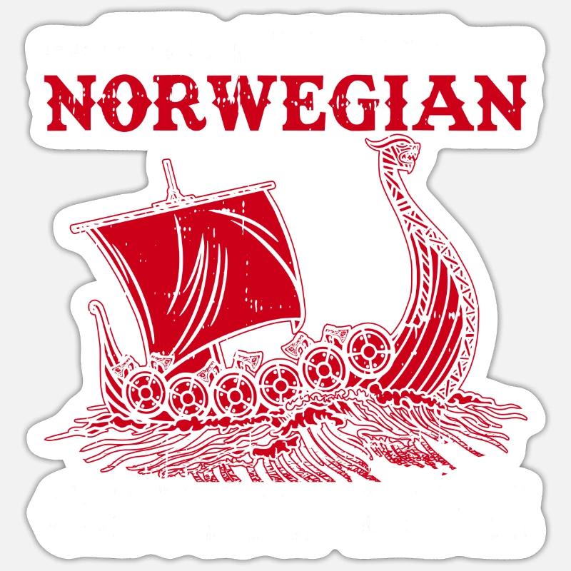 Norvège - Sticker taille S (10 x 10 cm) - blanc mat