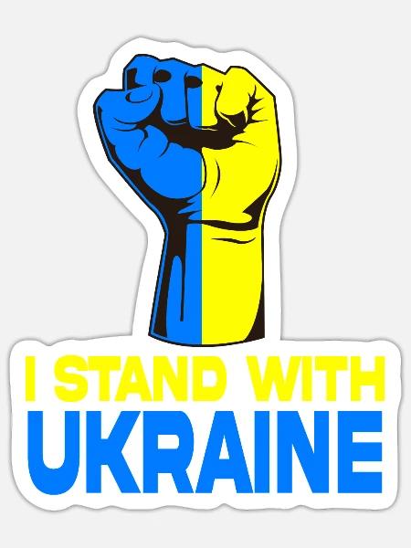 Ich stehe zur Ukraine - Sticker Größe S (10 x 10 cm) - Mattweiß