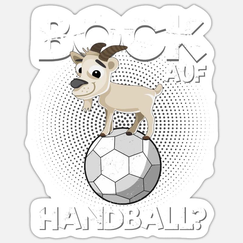 Bock Auf Handball - Sticker Größe S (10 x 10 cm) - Mattweiß