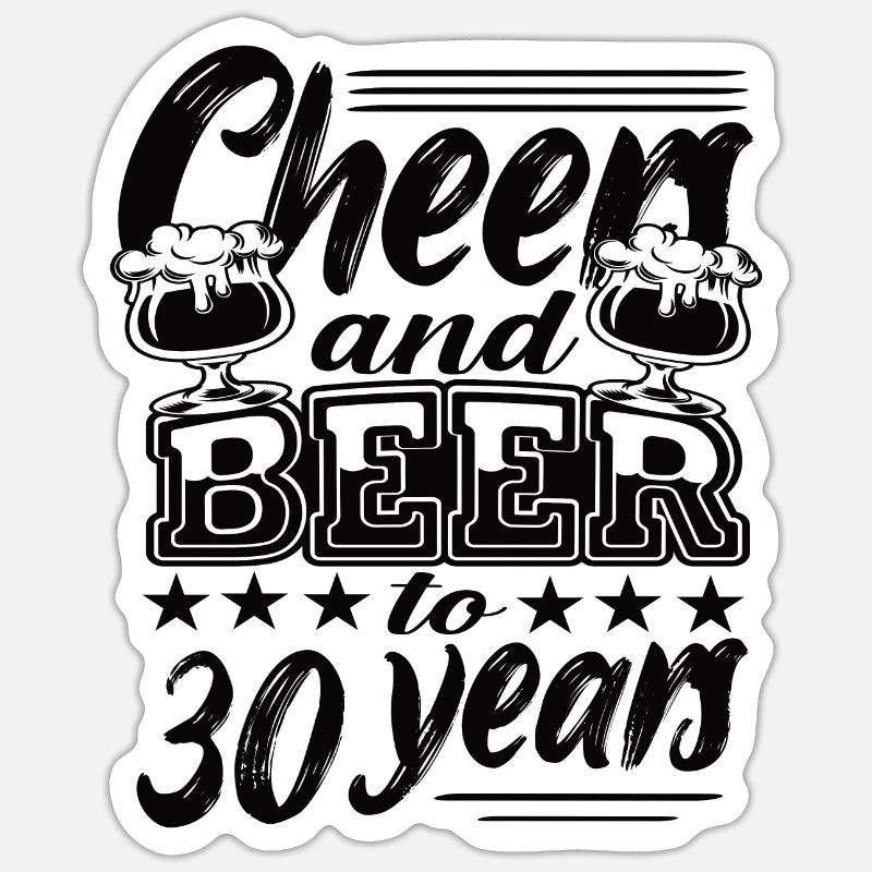 30e anniversaire - Sticker taille S (10 x 10 cm) - blanc mat