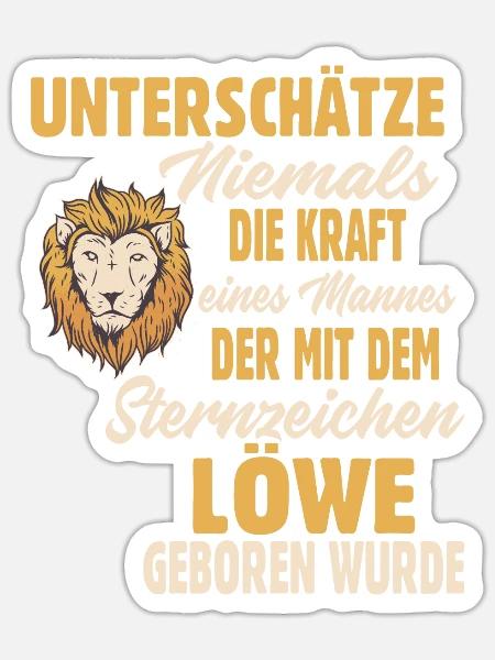 Sternzeichen Löwe - Sticker Größe S (10 x 10 cm) - Mattweiß