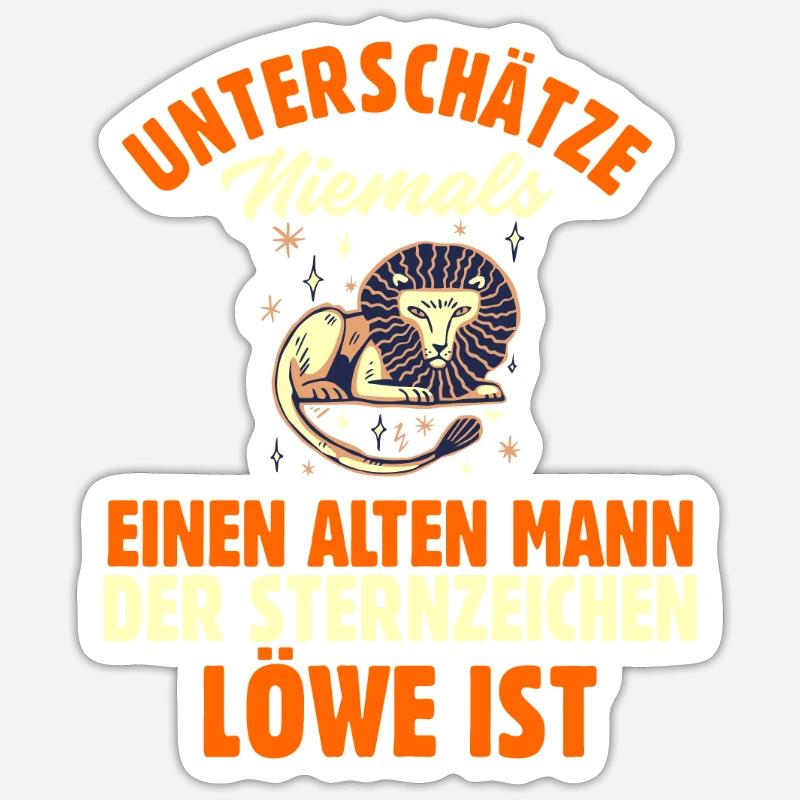 Sternzeichen Löwe - Sticker Größe S (10 x 10 cm) - Mattweiß