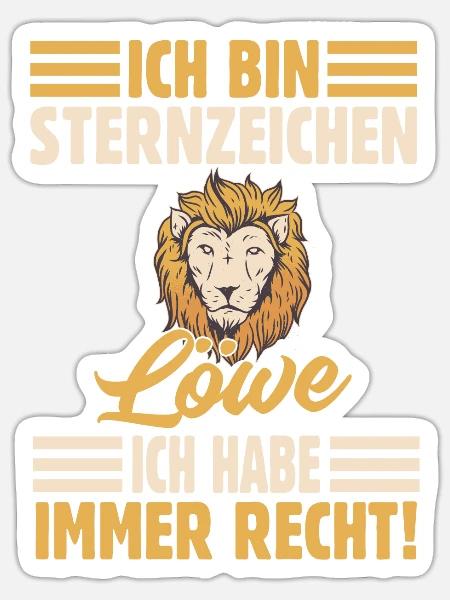 Sternzeichen Löwe - Sticker Größe S (10 x 10 cm) - Mattweiß