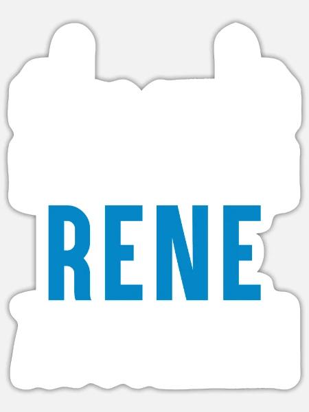 Rene Name Geschenkidee Rene Geschenk Vorname - Sticker Größe S (10 x 10 cm) - Mattweiß