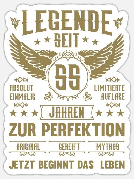 Legende seit 55 Jahren 55. Geburtstag - Sticker Größe S (10 x 10 cm) - Mattweiß