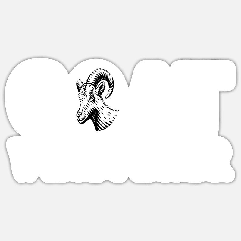 Chuchoteur de chèvre - Sticker taille S (10 x 10 cm) - blanc mat