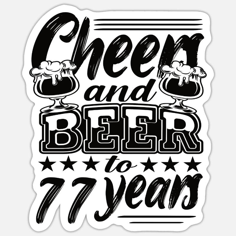 77 ans - Sticker taille S (10 x 10 cm) - blanc mat