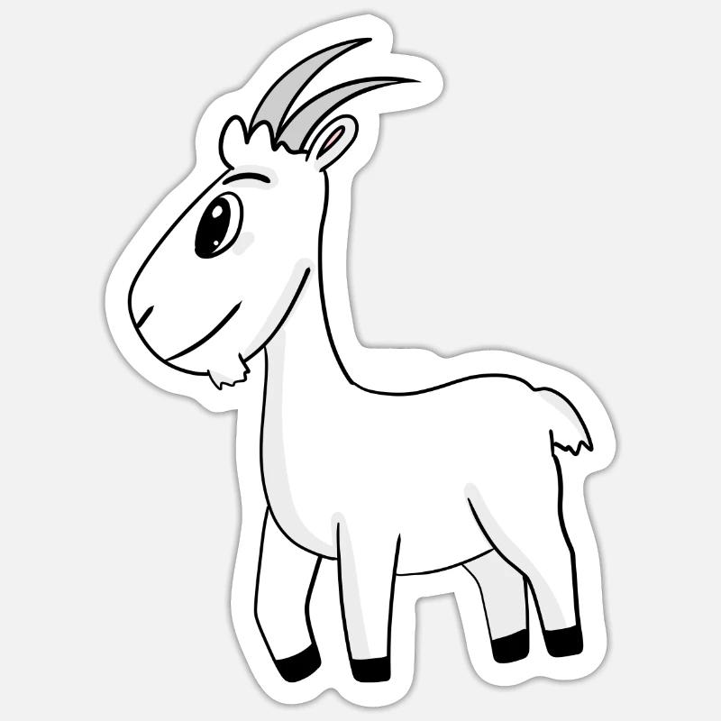 Bouc de chèvre Sticker taille S (10 x 10 cm)