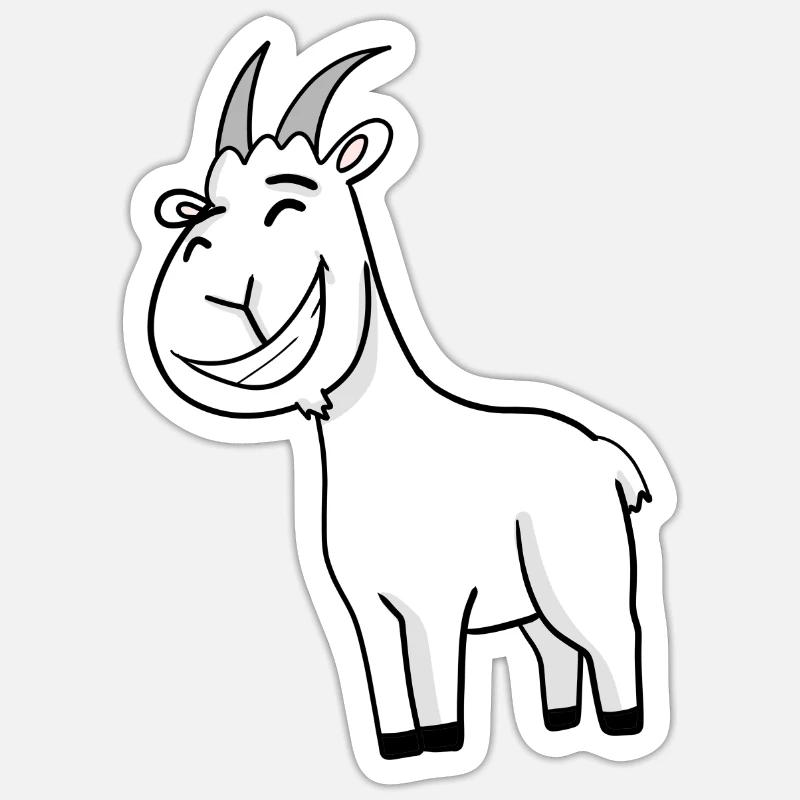 Bouc de chèvre Sticker taille S (10 x 10 cm)