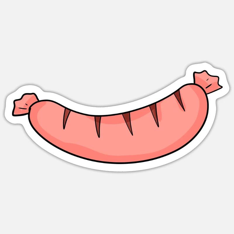Wurst - Sticker Größe S (10 x 10 cm) - Mattweiß