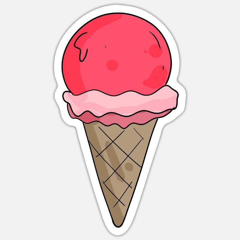 Glace - Sticker taille S (10 x 10 cm) - blanc mat