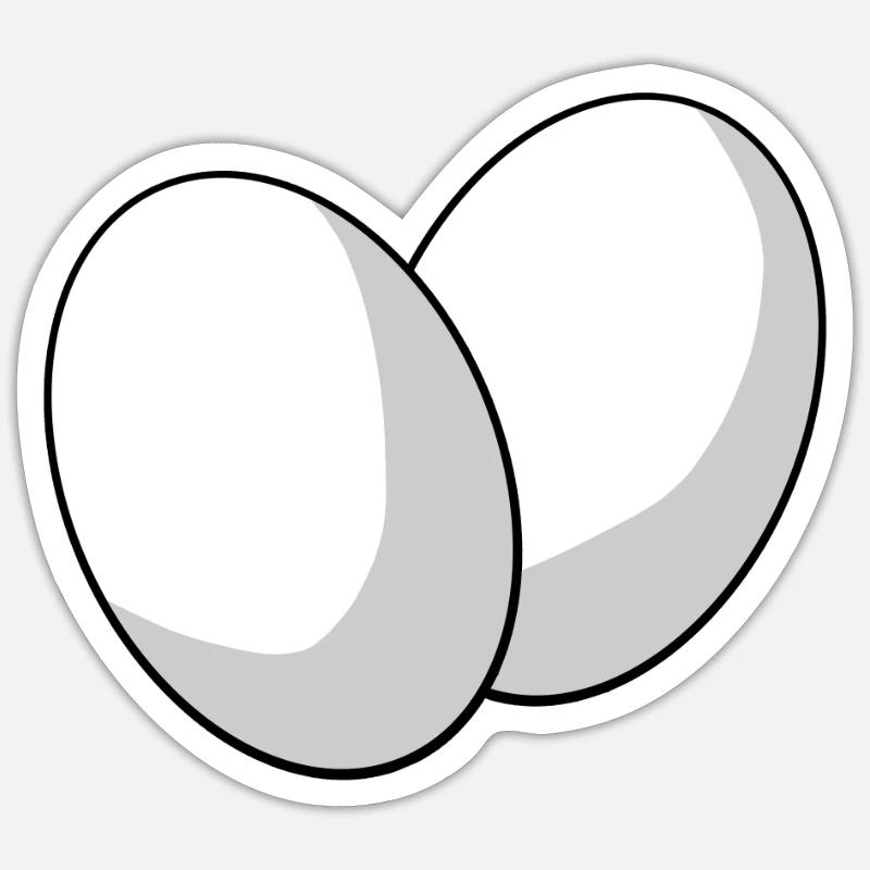 Oeuf - Sticker taille S (10 x 10 cm) - blanc mat