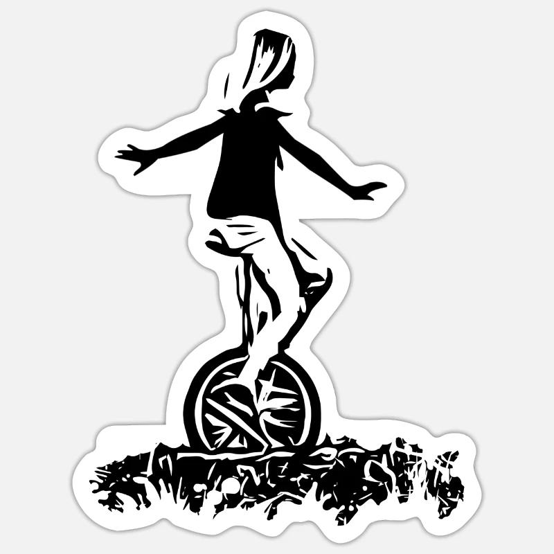 Einrad Mädchen Sticker Größe S (10 x 10 cm)