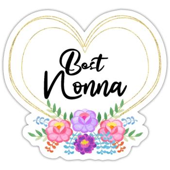 Meilleure Nonna Meilleure Grand-mère italienne Grand-mère suisse - Sticker taille S (10 x 10 cm) - blanc mat - Devant