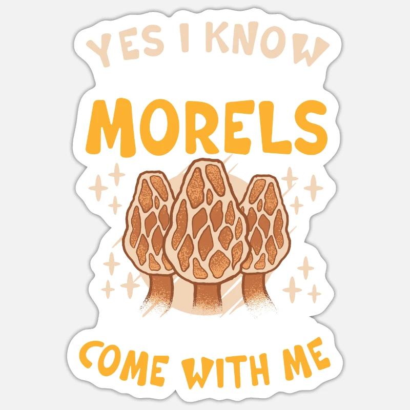 Morels Mushroom Picker Champignon Fermier Champignon - Sticker taille S (10 x 10 cm) - blanc mat